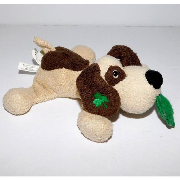 Russ Luv Pets Tan Brown Dog Donegal Irish Shamrock 5.5" Bean Bag Plush 20944 - Picture 2 of 6